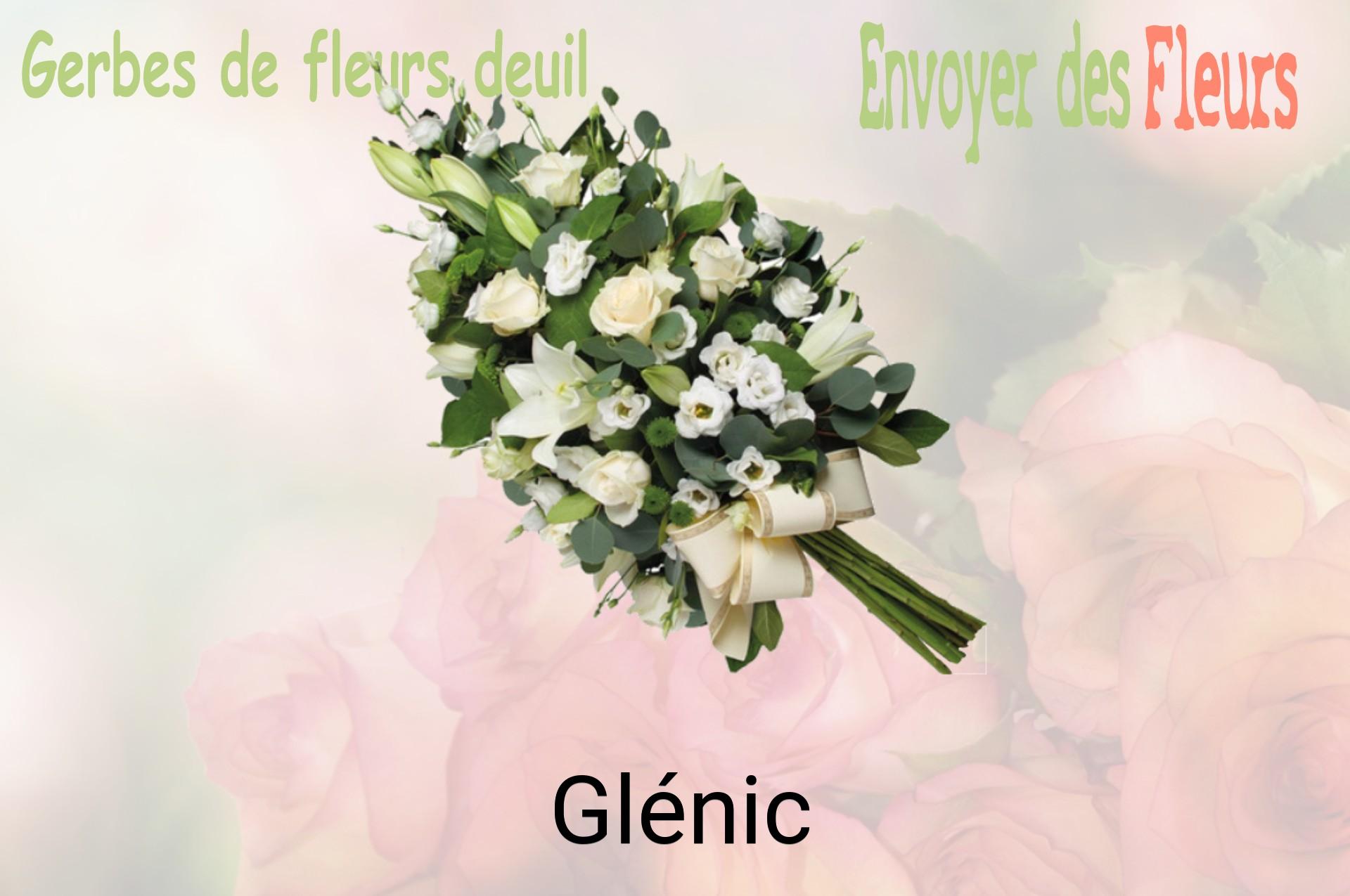 Gerbe de fleurs de deuil livrée à Glénic